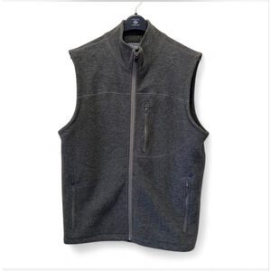 New Men's Ibex Gray Merino Wool Full Zip Vest L